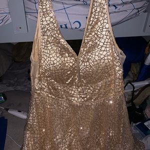 Gold mini dress